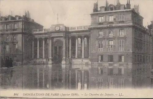 CPA Paris, La Chambre des Députés, Inondation 1910, non circulé