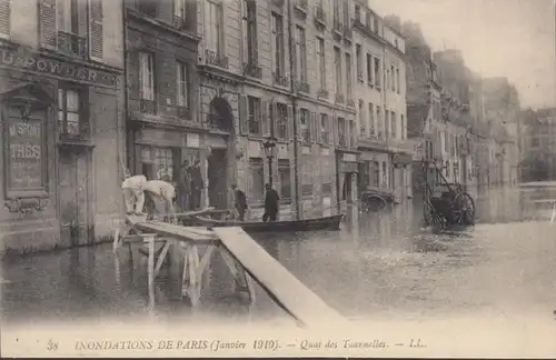 CPA Inondations de Paris Quai des Tournelles, non circulé