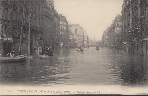 CPA Inondations de Paris Rue de Lyon, non circulé