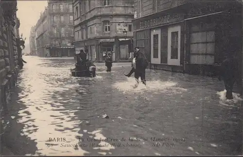 CPA Crue de la Seine Paris Sauveurs Rue de Bellechasses, non circulé