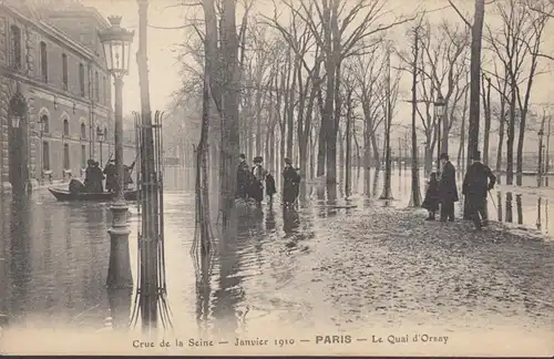 CPA Crue de la Seine Paris Le Quai d'Orsay, non circulaire