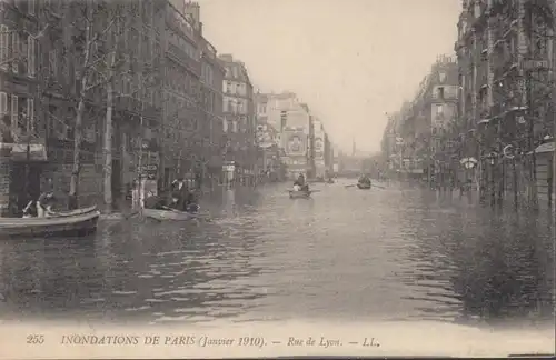 CPA Inondations de Paris Rue de Lyon, non circulé