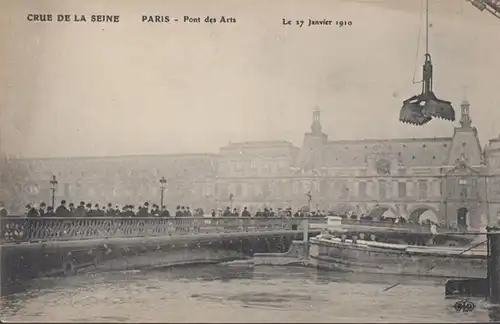 CPA Crue de la Seine Paris Pont de Artsé, non circulé