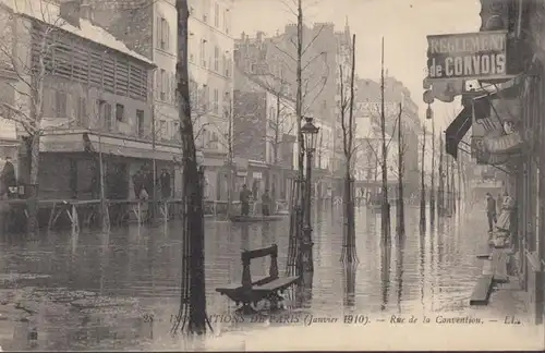 CPA Inondations de Paris Rue de la Convention, non circulaire