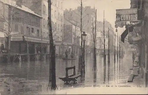 CPA Inondations de Paris Rue de la Convention, non circulé