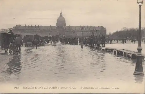 CPA Inondations de Paris Esplanade des Invalides, non circulé