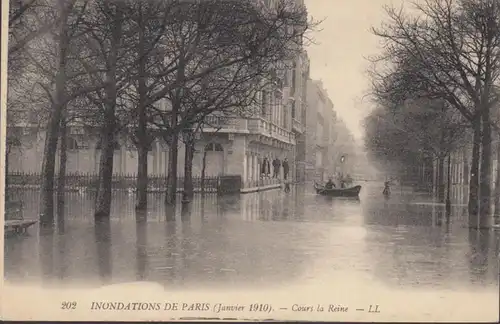 CPA Inondations de Paris Cours la Reine, non circulaire