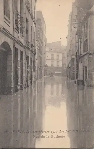 CPA Inondations de Paris Rue de la Bucherie, non circulé