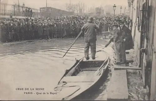 CPA Crue de la Seine Paris Quai de La Ranée, non circulaire