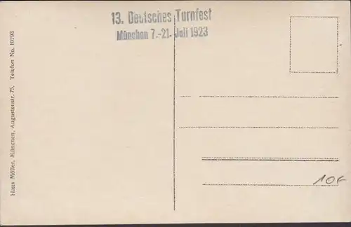 Munich 13 Turnfest 1923, Festwagen, spectateurs, incurable