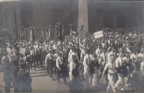 München 13 Turnfest 1923 Umzug, Straßenansicht Ruhrgau Turner, ungelaufen