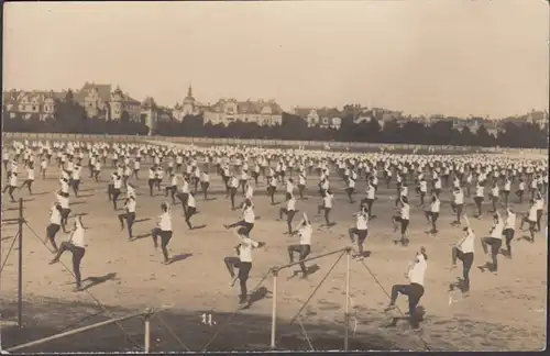 München 13 Turnfest 1923 Freiluftturnen Foto Ansichtskarte, ungelaufen