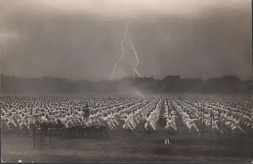 München 13 Turnfest 1923 Freiübungen bei Gewitter Foto Ansichtskarte, ungelaufen