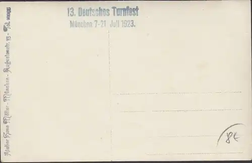 München 13 Turnfest 1923 Freiübungen bei Gewitter Foto Ansichtskarte, ungelaufen