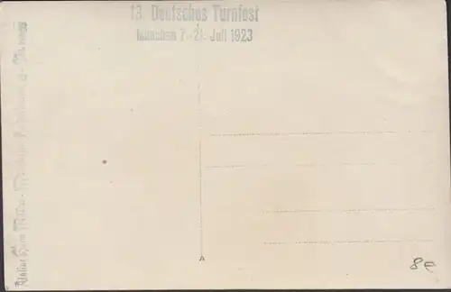 Munich 13 Festival 1923 tournois de masse, photo carte de vue, incurvée