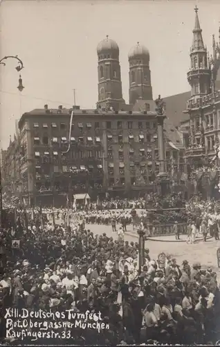 Munich 13 Festival 1923, foules, église féminine Dom, photos carte visuelle, incurvée