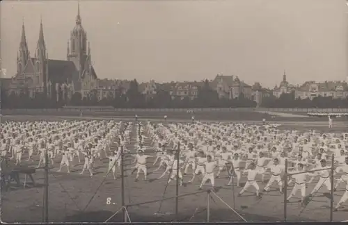 München 13 Turnfest 1923 Massenturnen, Foto Ansichtskarte, ungelaufen