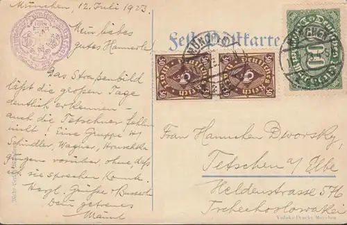 AK München, Deutsches Turnfest 1923, gelaufen 1923