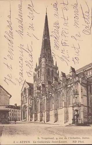 CPA Autun La Cathédrale Saint-Lazare, circulé 1915