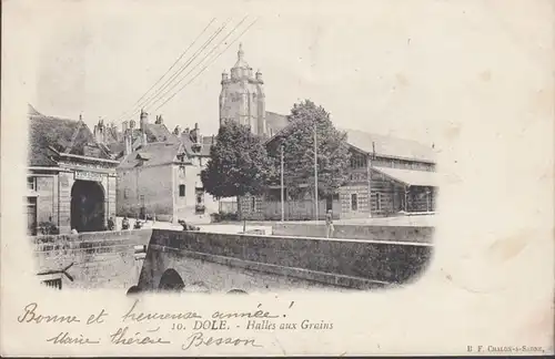 CPA Dole Halles aux Grains, circulé 1903