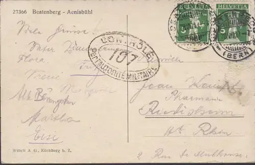 Schweiz Bern Beatenberg Aenisbühl, gelaufen 1910