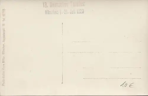 München Turnfest 1923 Festumzug Fahnenträger, ungelaufen