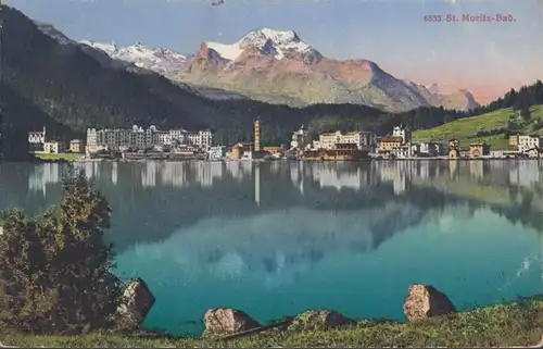 St Moritz Vue panoramique, couru en 1921