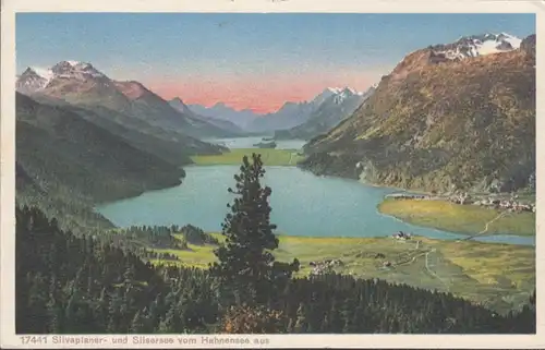 Silvaplaner et Silsersee, à partir du lac de Hahnen, couru en 1936