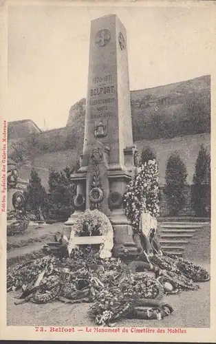 CPA Belfort Le Monument du Cimetière des Mobiles, circulé 1910