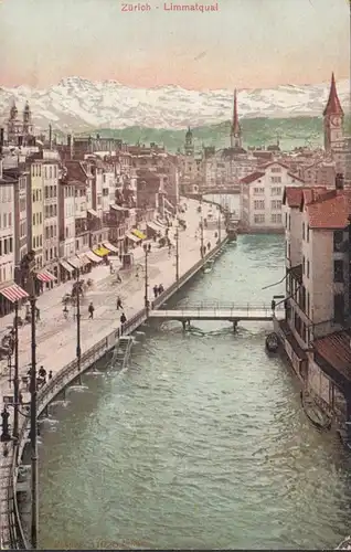 Zurich Limmatquai, couru en 1907
