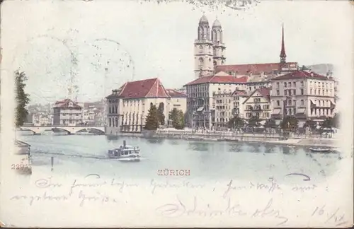 Zürich Rathaus Quai, gelaufen 1900