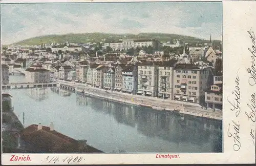 Zürich Limatquai, gelaufen 1900
