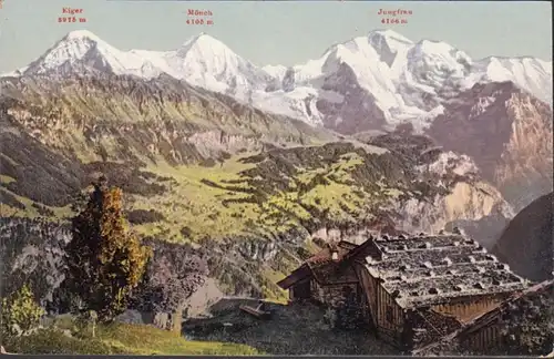 Isenfluh bei Lauterbrunnen Blick auf Wengen, ungelaufen