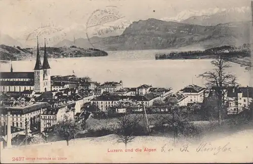 Luzern und die Alpen, gelaufen 1904