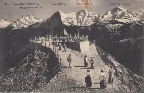 Bern Niesen- Kulm Schreckhorn Eiger Mönch und Jungfrau, gelaufen 1911