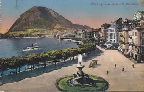 Lugano Quai e S. Salvatore, gelaufen 1913