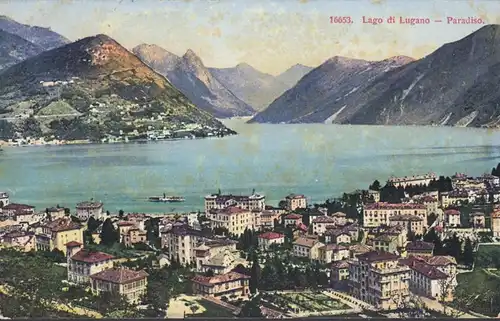 Lago di Lugano Paradiso, gelaufen 1910