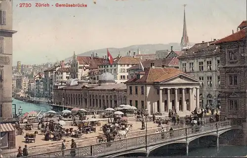 Zürich Gemüsebrücke, gelaufen 1910