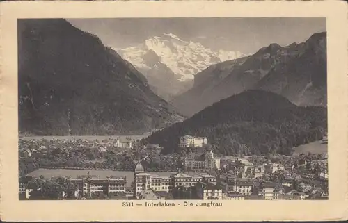 Interlaken Die Jungfrau, Infanterie Rekruten Schule 3. Division Stempel, gelaufen 1916