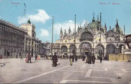 Venezia Piazza S. Marco, gelaufen 1911