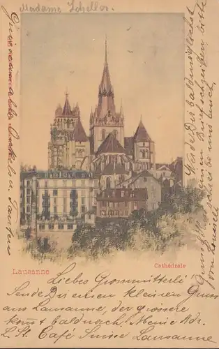 Lausanne Cathédrale, gelaufen 1900