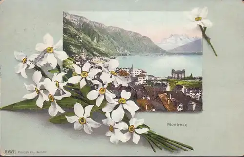 Montreux Gesamtansicht, gelaufen 1913