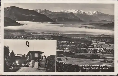 Vue de l'albishorn contre Baar Kappel, Rigi, Bergeneralpen, couru en 1936