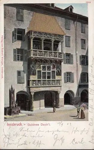 Innsbruck Goldenes Dachl, gelaufen 1904