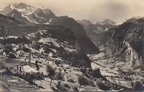 Wengen Regarder dans la vallée de Lauterbrunnen, couru en 1924