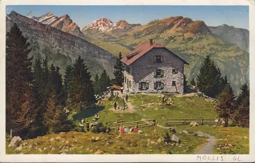 Zürcher Naturfreundehaus Fronalp mit Schwendital, gelaufen 1933