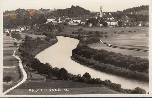 Andelfingen Stadtansicht und Fluss, ungelaufen