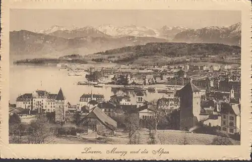 Lucerne Musegg et les Alpes, incurvé