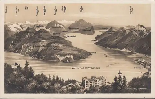 Lac Quarterstätter et ses environs, couru 1928