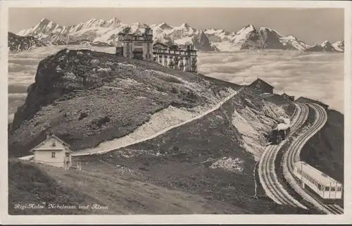 Rigi- Kulm Nebelmeer und Alpen, gelaufen 1930